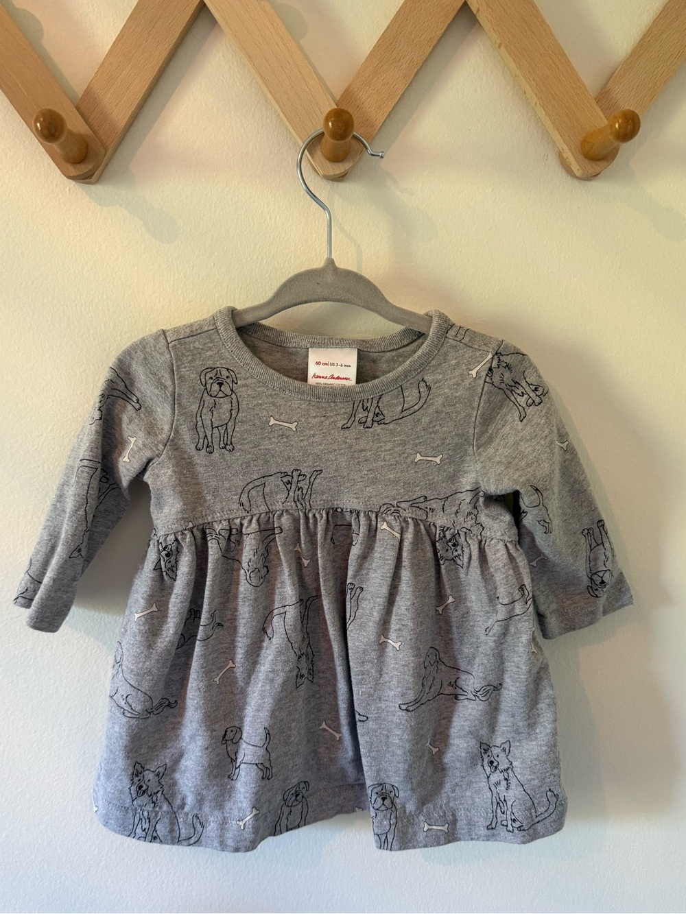 Hanna Anderson Long Sleeve Twirl Dress-  Grey Dog Print